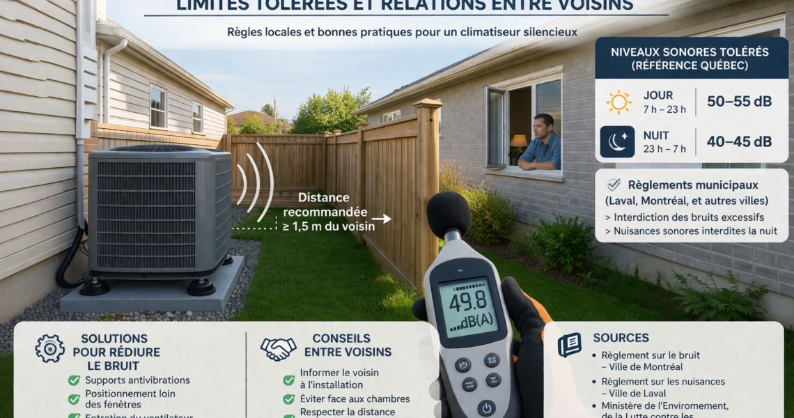 Bruit de climatiseur : quelles sont les limites au Québec ?
